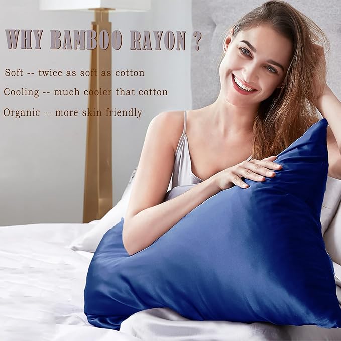 Bamboo Cooling Pillowcase Set - King - 20 x 40 in - 2 Pack - 2 Piece