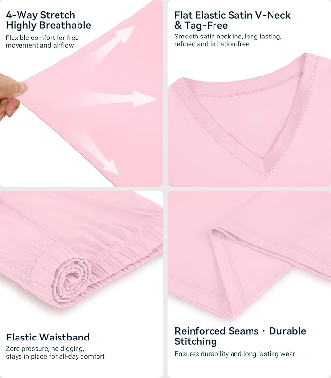 Women's Bamboo Cooling Pajama Set - Short Sleeve - 2 Piece