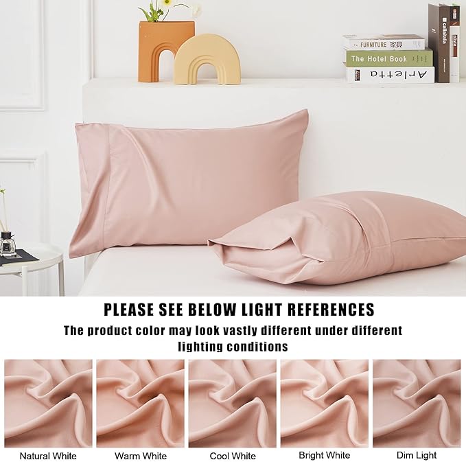 Bamboo Cooling Pillowcase Set - Queen - 20 x 30 in - 2 Pack - 2 Piece