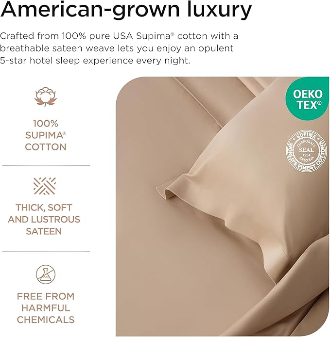 100% Cotton Bed Sheet Set - Full - 4 Piece