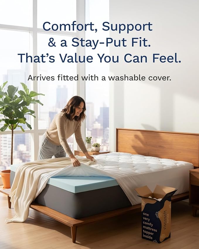 Memory Foam Cooling Mattress Topper - Full