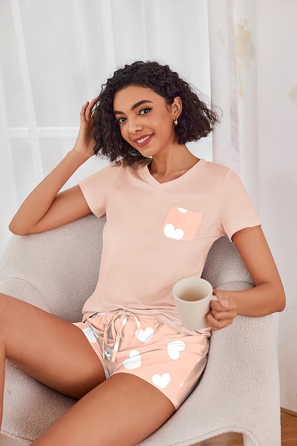 Women's Pajama Set - Short Sleeve - 2 Piece
