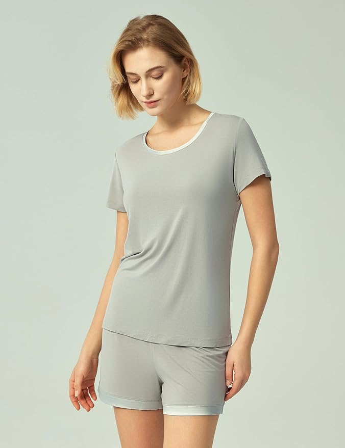 Bamboo Shorts Pajama Set - Short Sleeve - 2 Piece