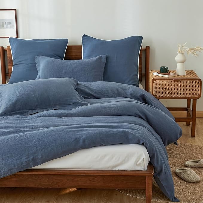 Linen Duvet Cover Set - Queen - 3 Piece