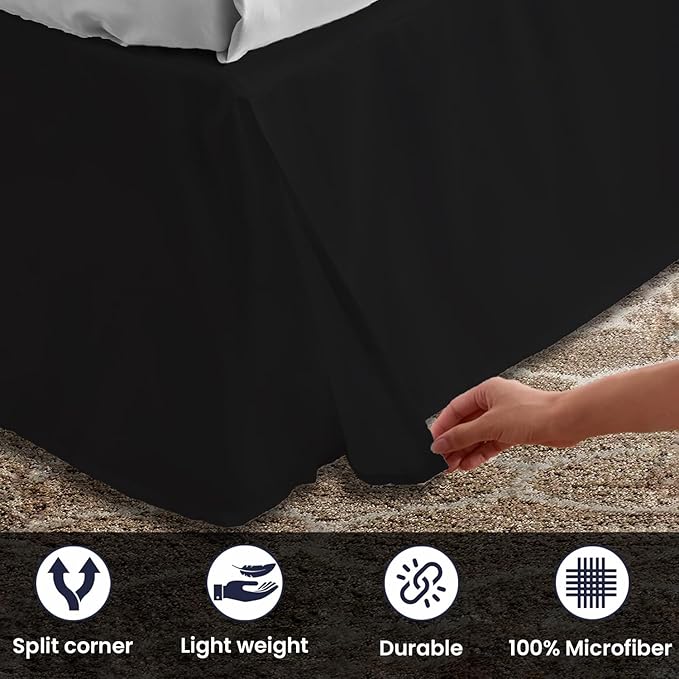 Microfiber Bed Skirt - King - 9 in Drop