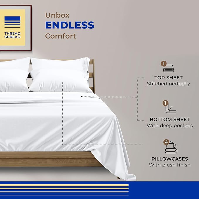 Cooling Bed Sheet Set - King - 16 in Deep Pocket - 6 Piece