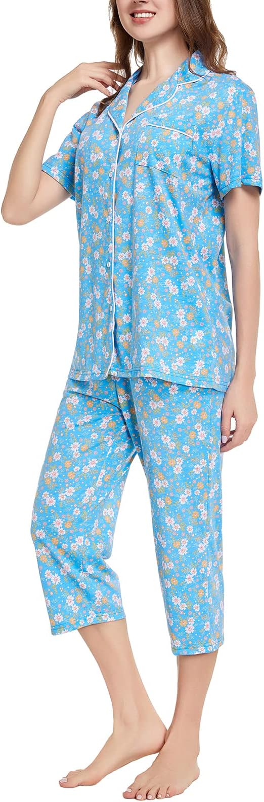 Capri Pajama Set - Short Sleeve - 2 Piece