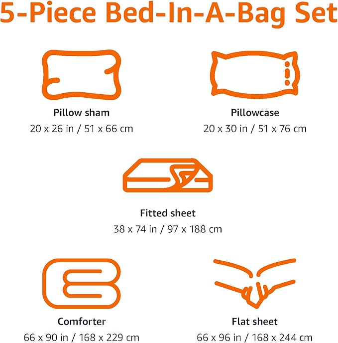 Microfiber Comforter Set - Twin - 5 Piece