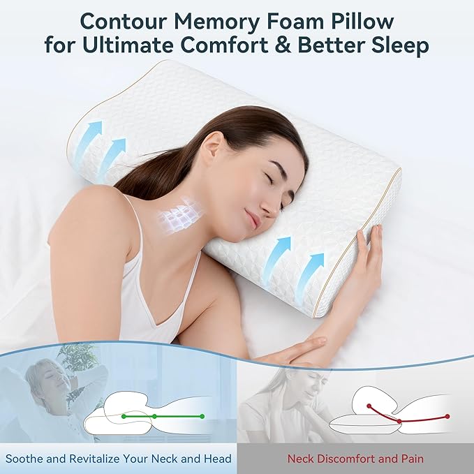 Memory Foam Cooling Bed Pillow - Queen