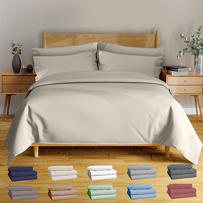 Bamboo Cooling Bed Sheet Set - Queen - 6 Piece