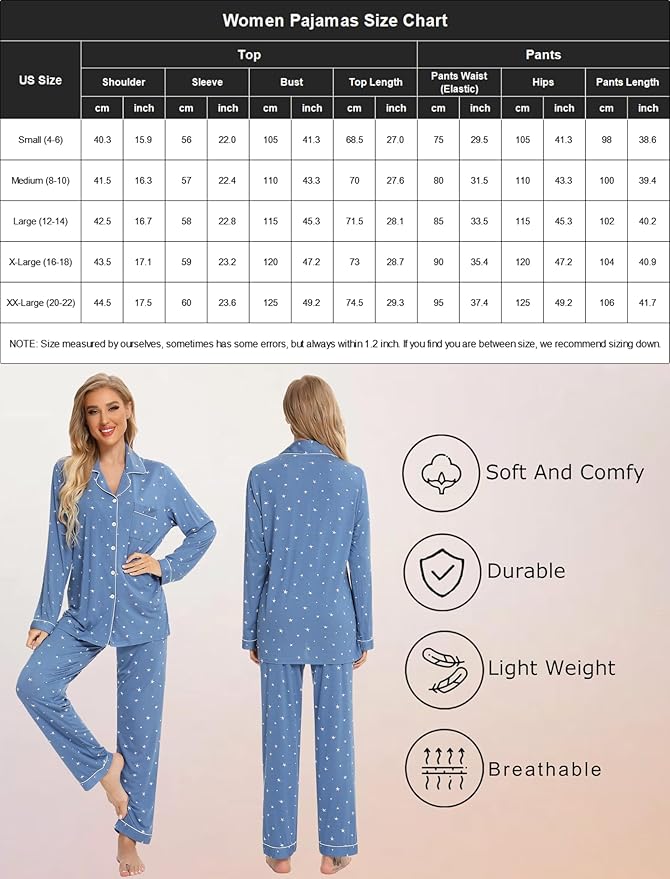 Women's Pajama Set - Long Sleeve - 2 Piece