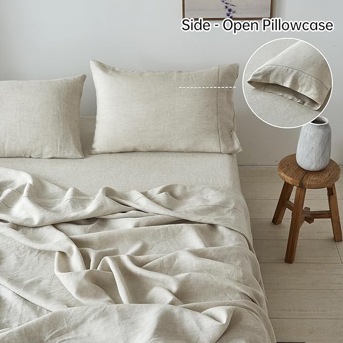Linen Bed Sheet Set - Twin - 3 Piece