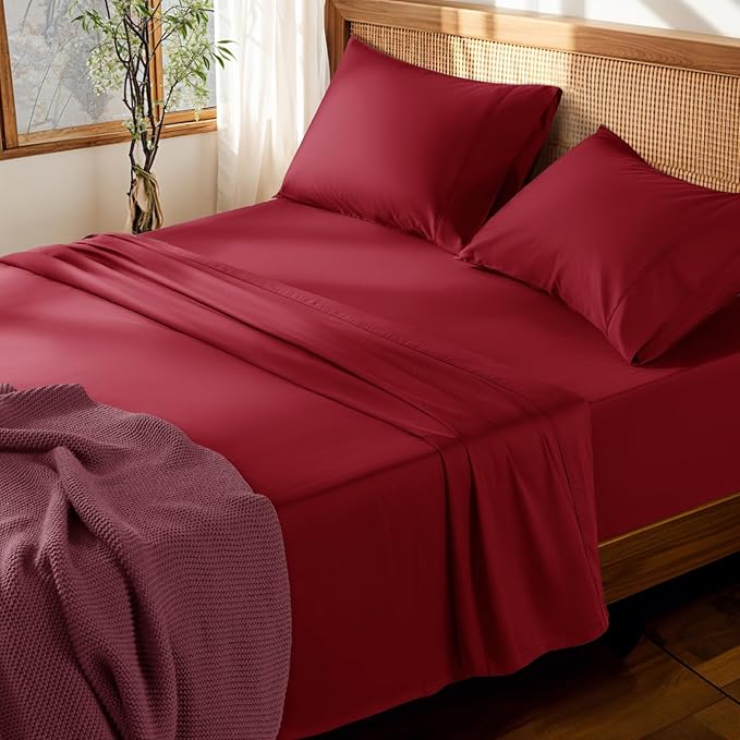 100% Cotton Bed Sheet Set - California King - 4 Piece