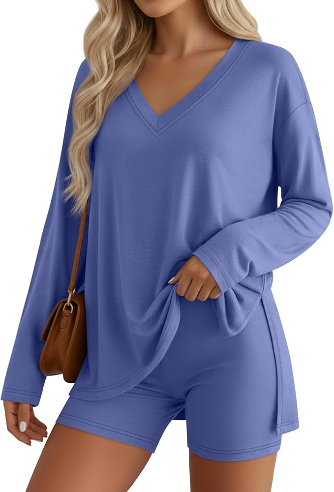 Women's Shorts Pajama Set - Long Sleeve - 2 Piece