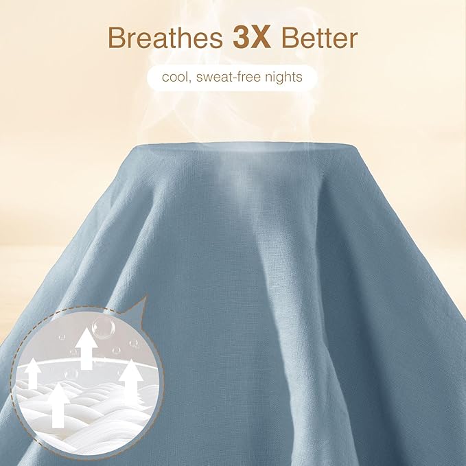 Linen Duvet Cover Set - Queen - 3 Piece