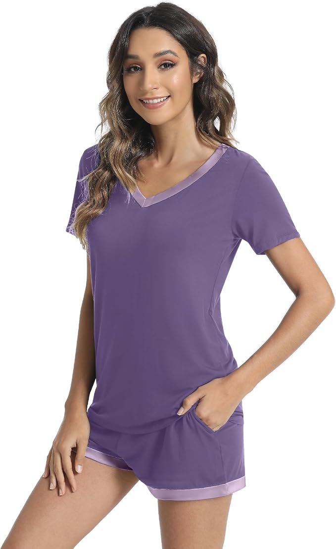 Women's Bamboo Cooling Pajama Set - Short Sleeve - 2 Piece