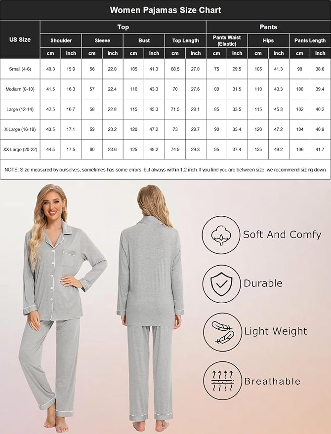 Women's Pajama Set - Long Sleeve - 2 Piece
