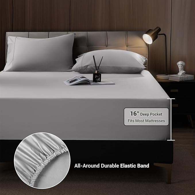Bamboo Cooling Bed Sheet Set - King - 4 Piece