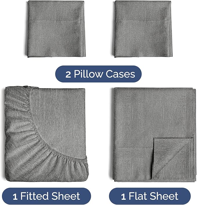 Cooling Bed Sheet Set - Twin - 16 in Deep Pocket - 4 Piece