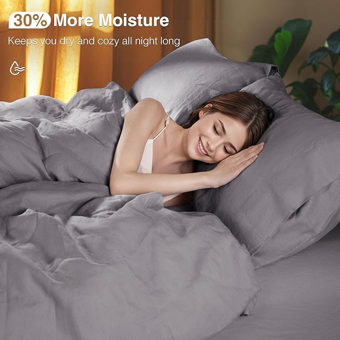 Linen Duvet Cover Set - Full - 3 Piece