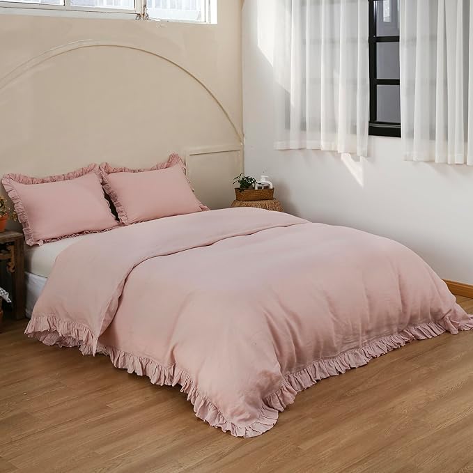 Linen Duvet Cover Set - Queen - 3 Piece