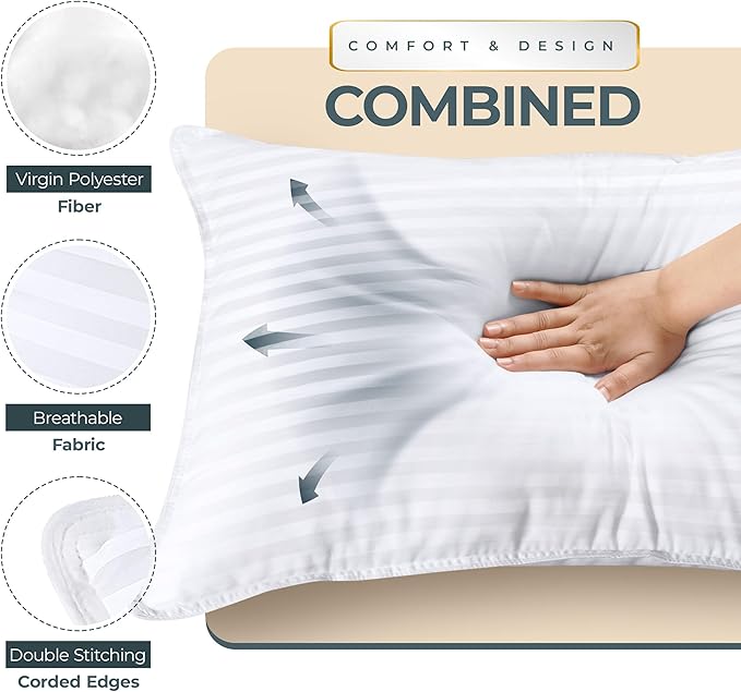 Down Alternative Cooling Bed Pillow - Queen - 2 Piece