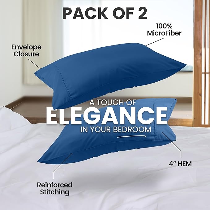 Microfiber Pillowcase Set - Queen - 20 x 30 in - 2 Pack