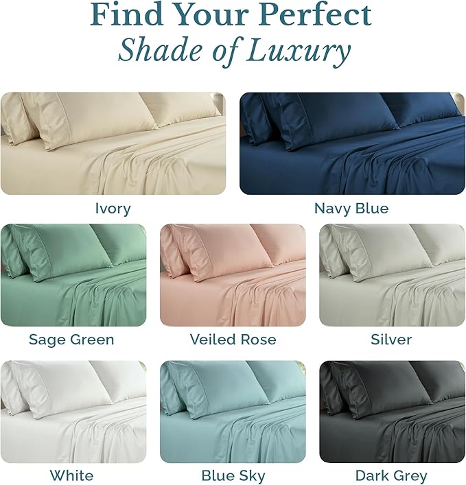 100% Cotton Bed Sheet Set - Split King - 7 Piece