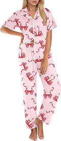 Women's Pants Pajama Set - Short Sleeve - 2 Piece