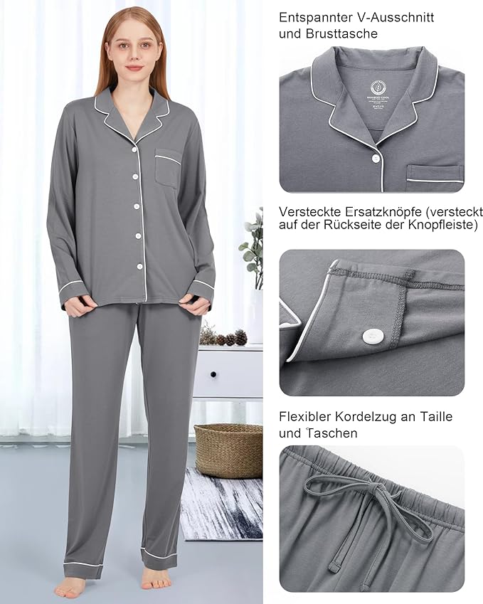 Women's Bamboo Pajama Set - Long Sleeve