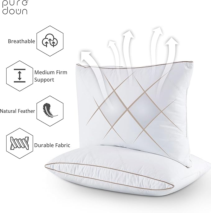 100% Cotton Bed Pillow - King - 2 Piece