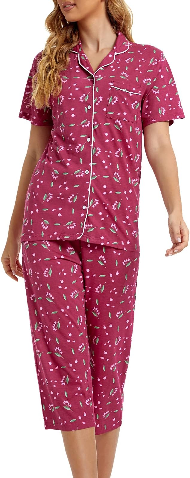 Capri Pajama Set - Short Sleeve - 2 Piece