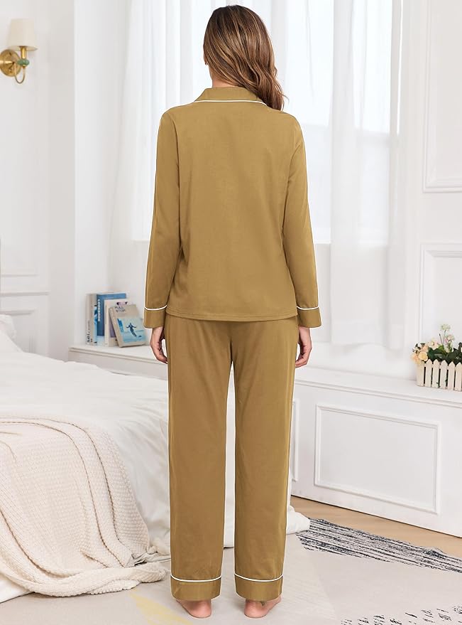 Women's 100% Cotton Pajama Set - Long Sleeve - 2 Piece