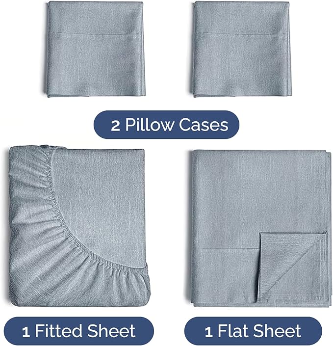 Cooling Bed Sheet Set - Twin - 16 in Deep Pocket - 4 Piece