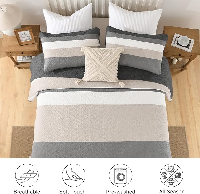 100% Cotton Bedding Set - King - 3 Piece