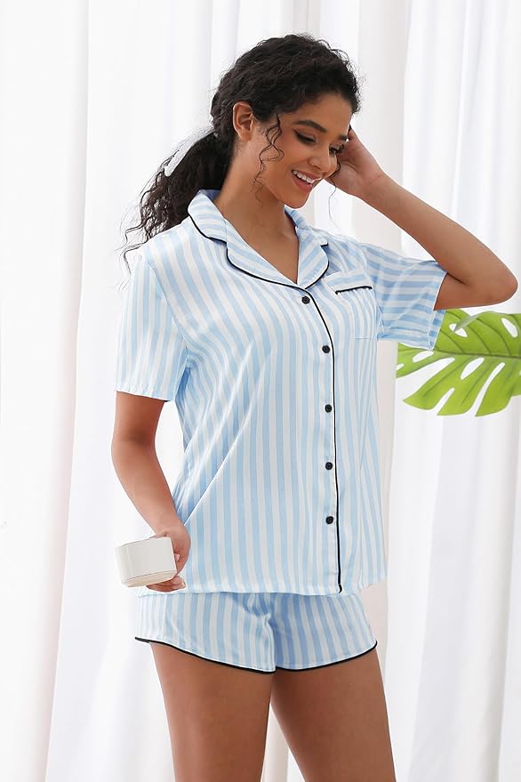 Women's Shorts Pajama Set - Short Sleeve - 2 Piece