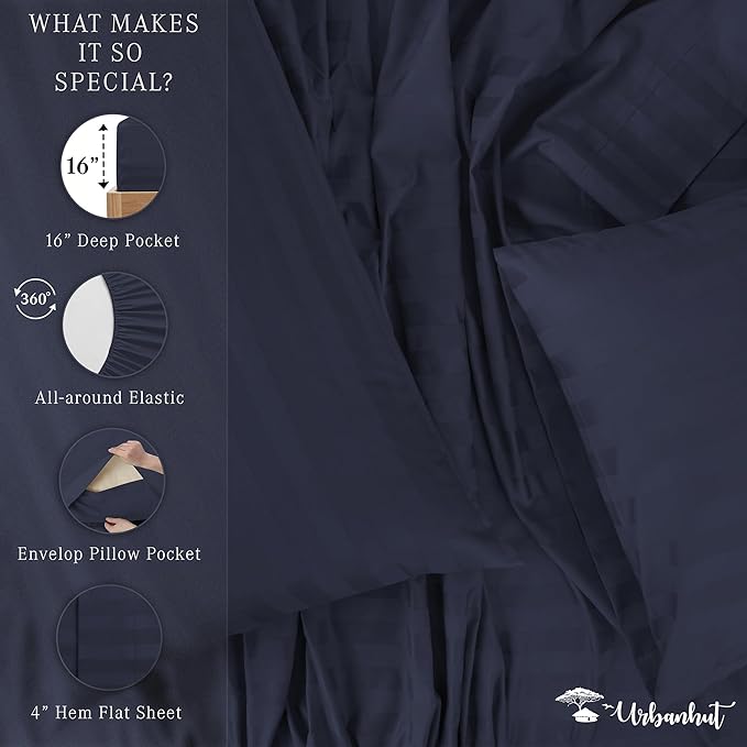 Bed Sheet Set - King - 16 in Deep Pocket - 4 Piece