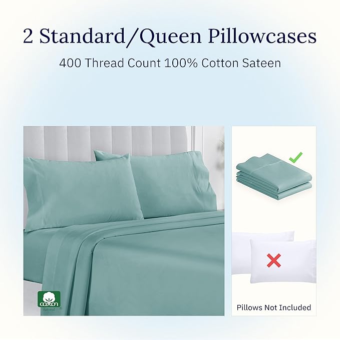 100% Cotton Pillowcase Set - Queen - 2 Piece