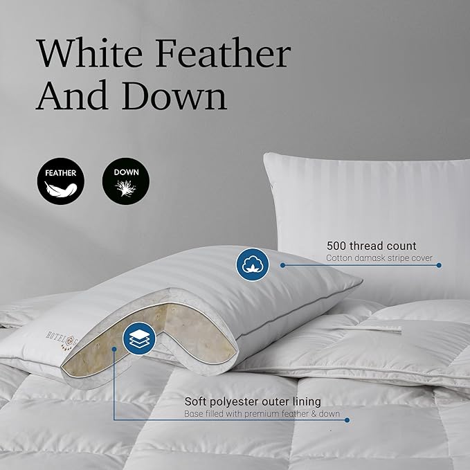 100% Cotton Bed Pillow - King - 2 Piece
