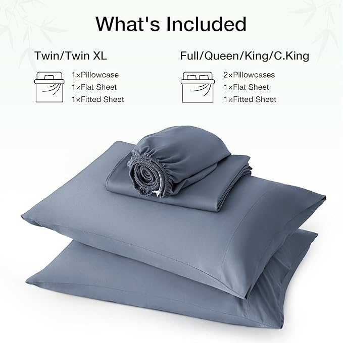 Bamboo Cooling Bed Sheet Set - Queen - 4 Piece