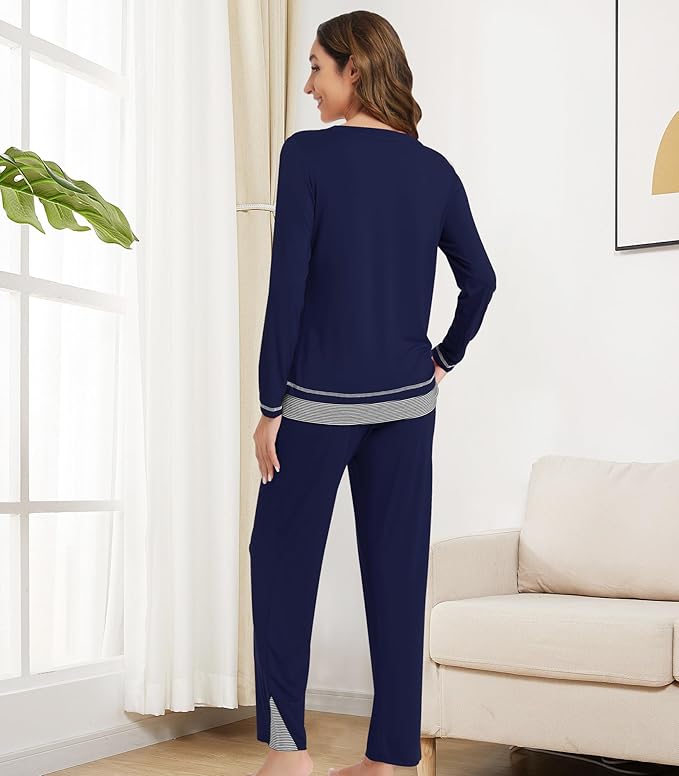 Women's Bamboo Pants Pajama Set - Long Sleeve - 2 Piece