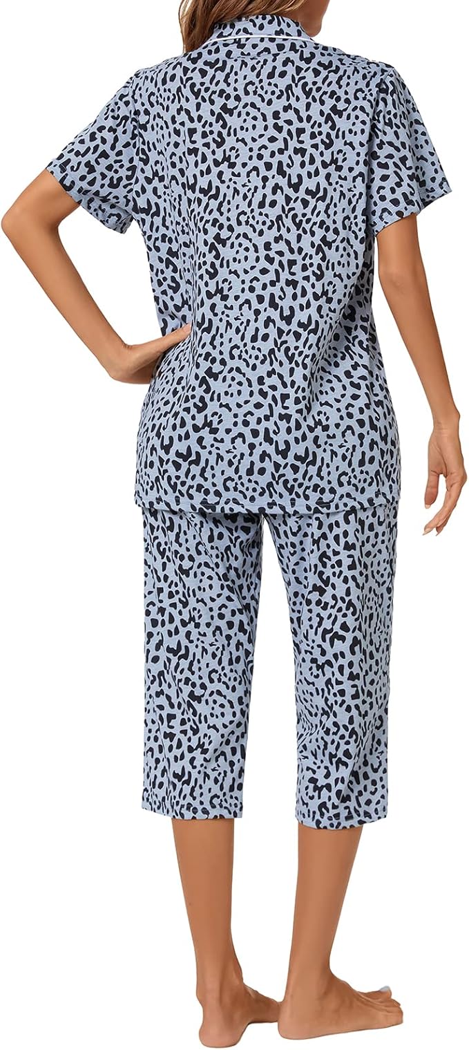 Capri Pajama Set - Short Sleeve - 2 Piece
