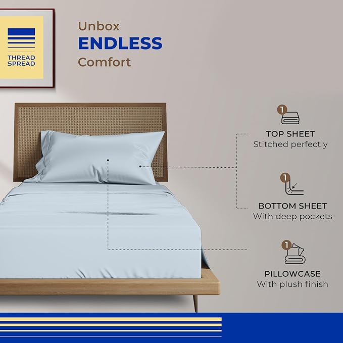 Cooling Bed Sheet Set - Twin XL - 16 in Deep Pocket - 3 Piece