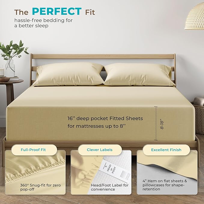 Cooling Bed Sheet Set - Full - 4 Piece