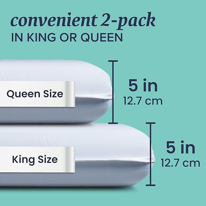 Memory Foam Bed Pillow - Queen - 2 Piece