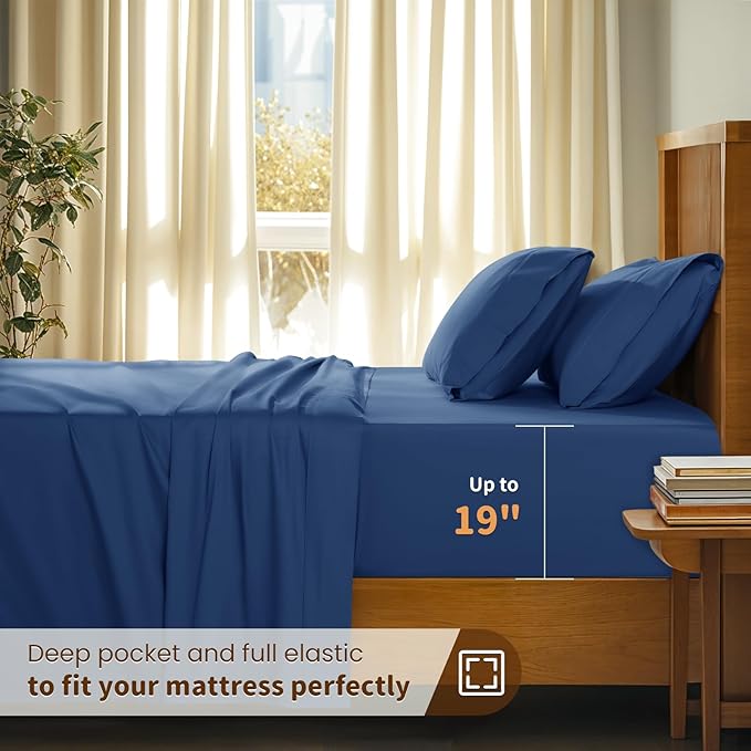 100% Cotton Bed Sheet Set - California King - 4 Piece