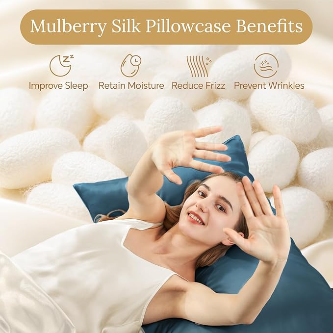 Mulberry Silk Cooling Pillowcase - Standard - 20 x 26 in
