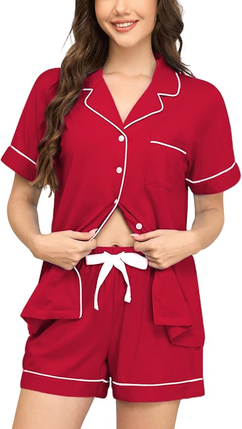 100% Cotton Pajama Set - Short Sleeve - 2 Piece