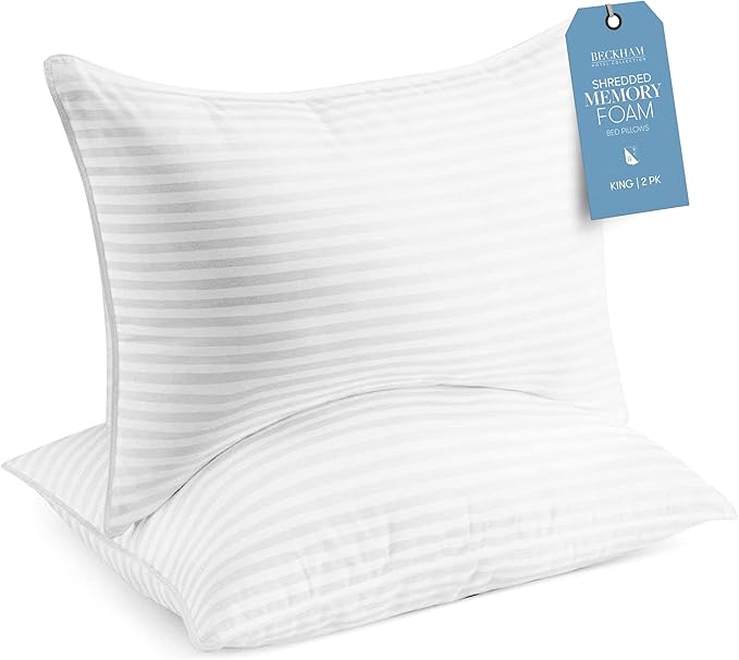 Memory Foam Cooling Bed Pillow - King - 2 Piece