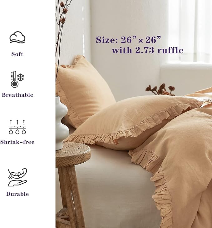 Linen Pillowcase Set - 26 x 26 in - 2 Piece